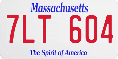 MA license plate 7LT604