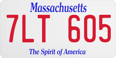 MA license plate 7LT605
