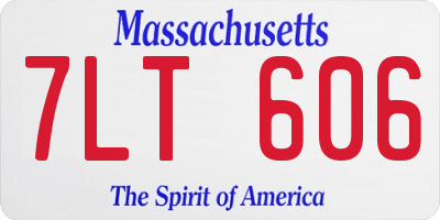 MA license plate 7LT606