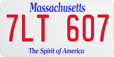 MA license plate 7LT607