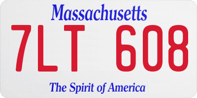 MA license plate 7LT608