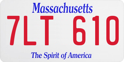 MA license plate 7LT610