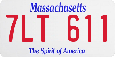 MA license plate 7LT611