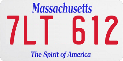 MA license plate 7LT612