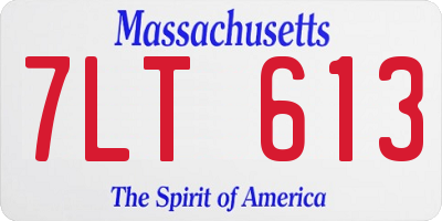 MA license plate 7LT613