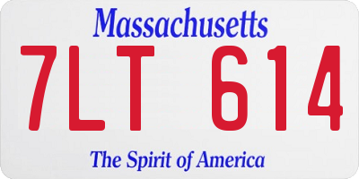 MA license plate 7LT614
