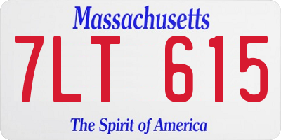MA license plate 7LT615