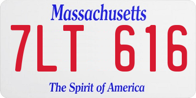 MA license plate 7LT616