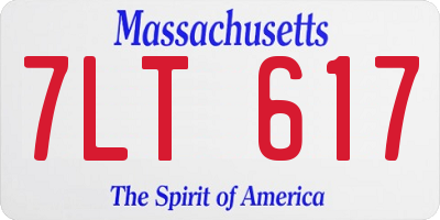 MA license plate 7LT617
