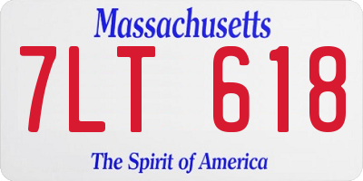 MA license plate 7LT618