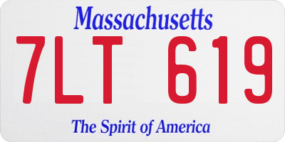 MA license plate 7LT619