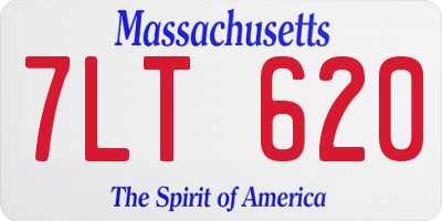 MA license plate 7LT620