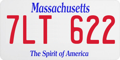 MA license plate 7LT622