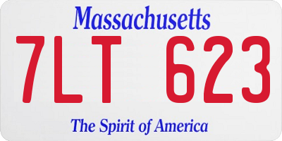 MA license plate 7LT623