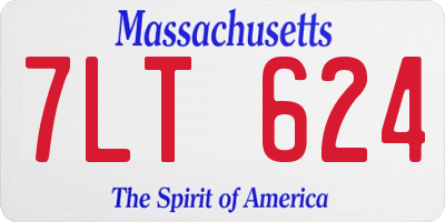 MA license plate 7LT624