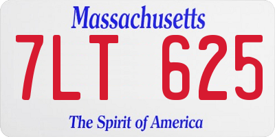MA license plate 7LT625