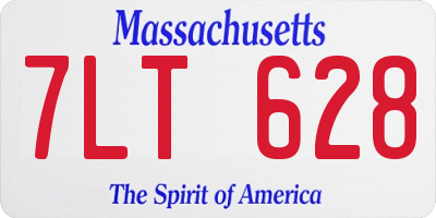 MA license plate 7LT628