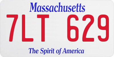 MA license plate 7LT629