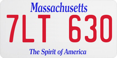 MA license plate 7LT630