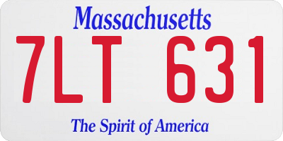 MA license plate 7LT631