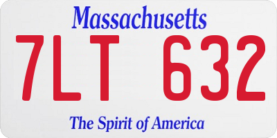 MA license plate 7LT632