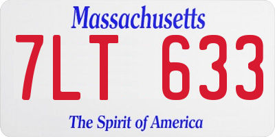 MA license plate 7LT633
