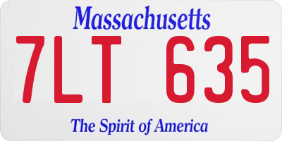 MA license plate 7LT635