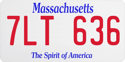 MA license plate 7LT636