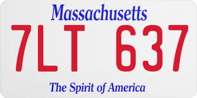 MA license plate 7LT637