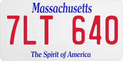 MA license plate 7LT640