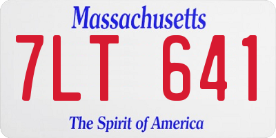 MA license plate 7LT641