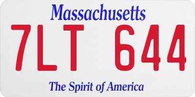 MA license plate 7LT644