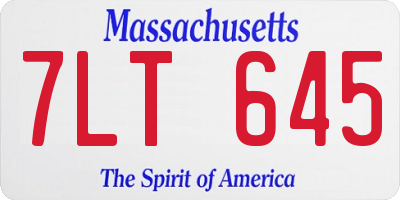 MA license plate 7LT645