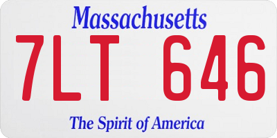 MA license plate 7LT646