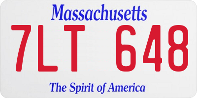 MA license plate 7LT648