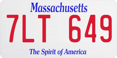 MA license plate 7LT649