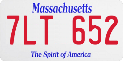 MA license plate 7LT652