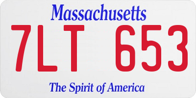 MA license plate 7LT653