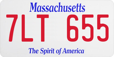 MA license plate 7LT655