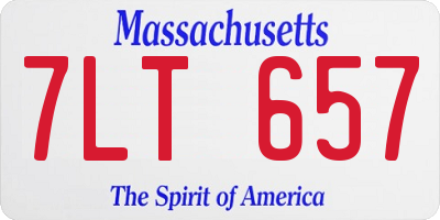 MA license plate 7LT657