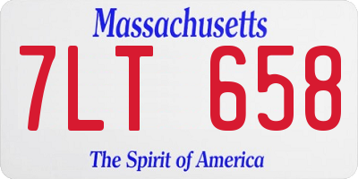 MA license plate 7LT658