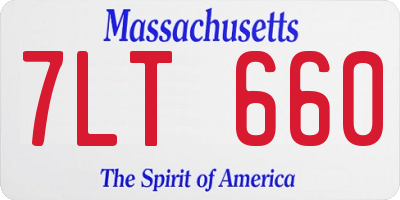 MA license plate 7LT660