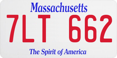 MA license plate 7LT662