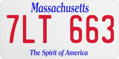 MA license plate 7LT663