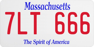 MA license plate 7LT666
