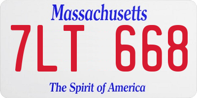 MA license plate 7LT668