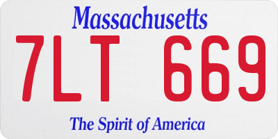 MA license plate 7LT669