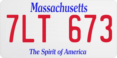 MA license plate 7LT673