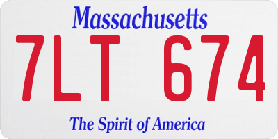 MA license plate 7LT674