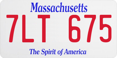 MA license plate 7LT675